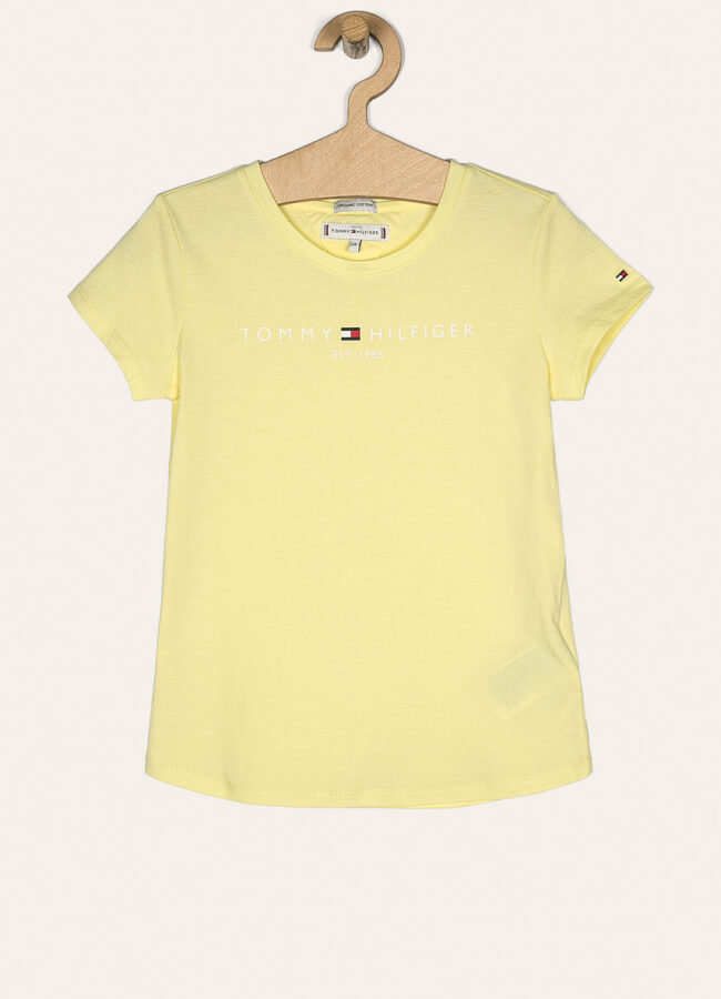 Tommy Hilfiger - T-shirt dziecięcy 74-176 cm jasny żółty KG0KG05242