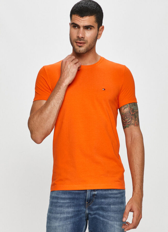 Tommy Hilfiger - T-shirt pomarańczowy MW0MW10800