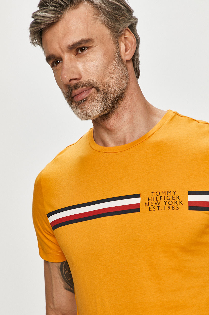 Tommy Hilfiger - T-shirt żółty MW0MW16592.4891