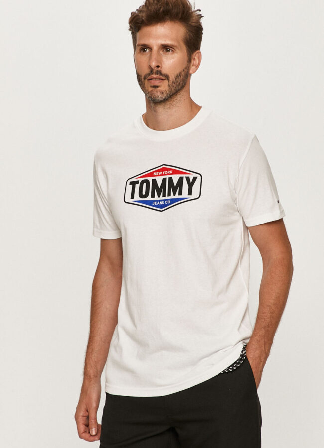 Tommy Jeans - T-shirt biały DM0DM08672