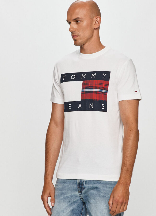 Tommy Jeans - T-shirt biały DM0DM08791