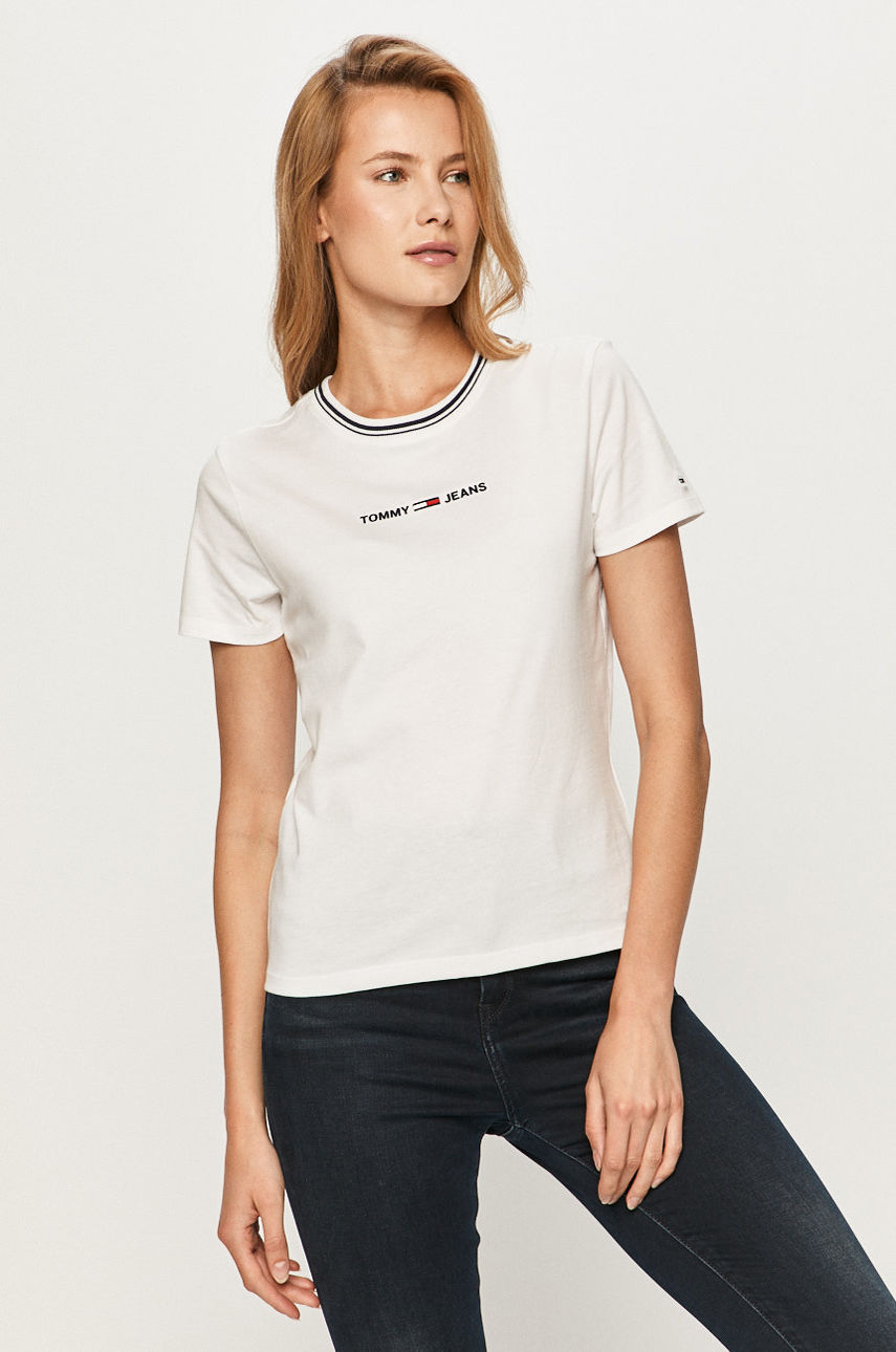 Tommy Jeans - T-shirt biały DW0DW08457