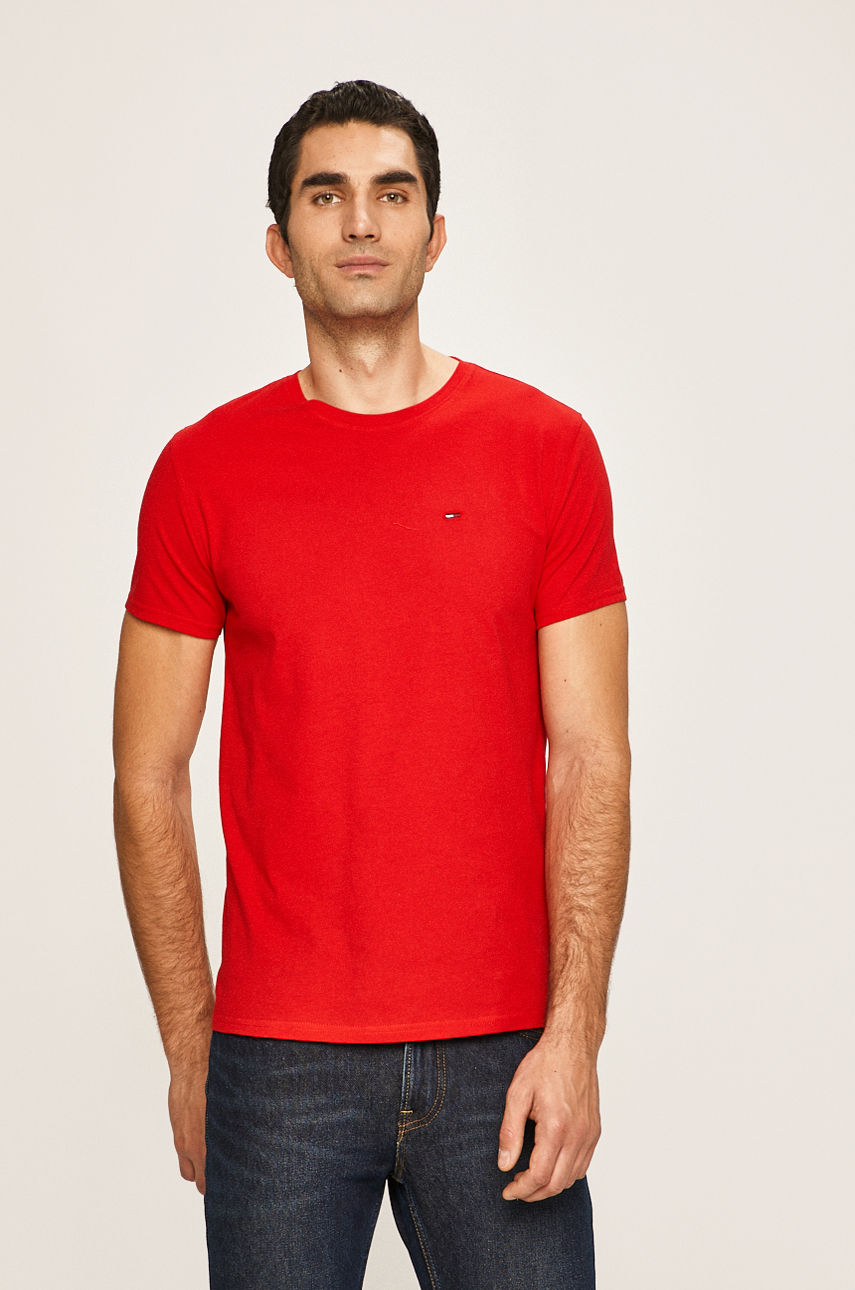Tommy Jeans - T-shirt czerwony DM0DM04577