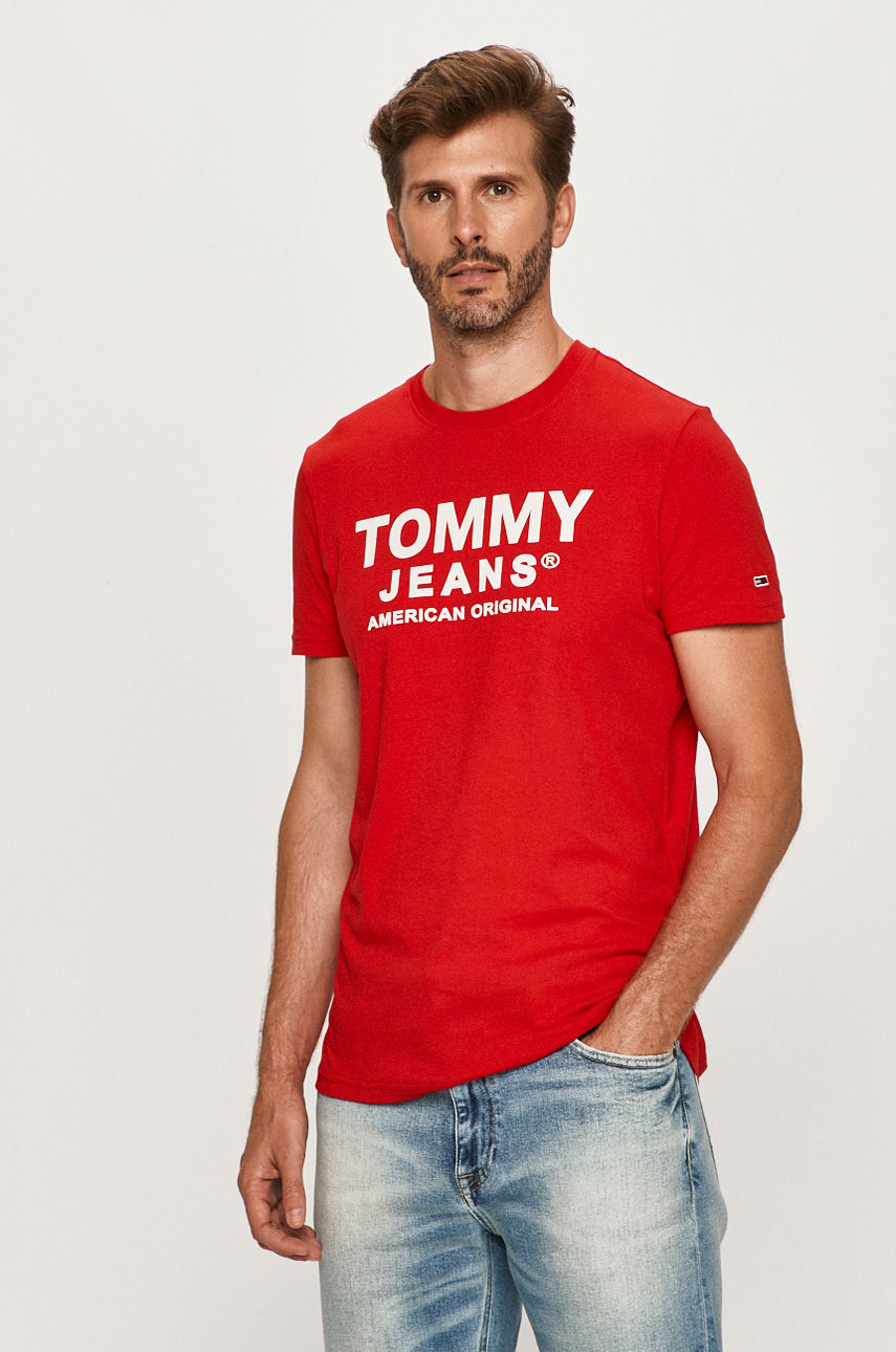 Tommy Jeans - T-shirt czerwony DM0DM08349