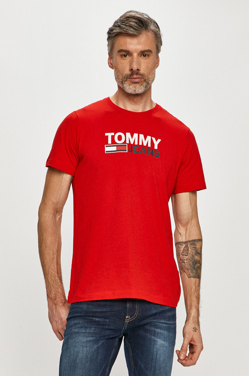 Tommy Jeans - T-shirt czerwony DM0DM10214.4891