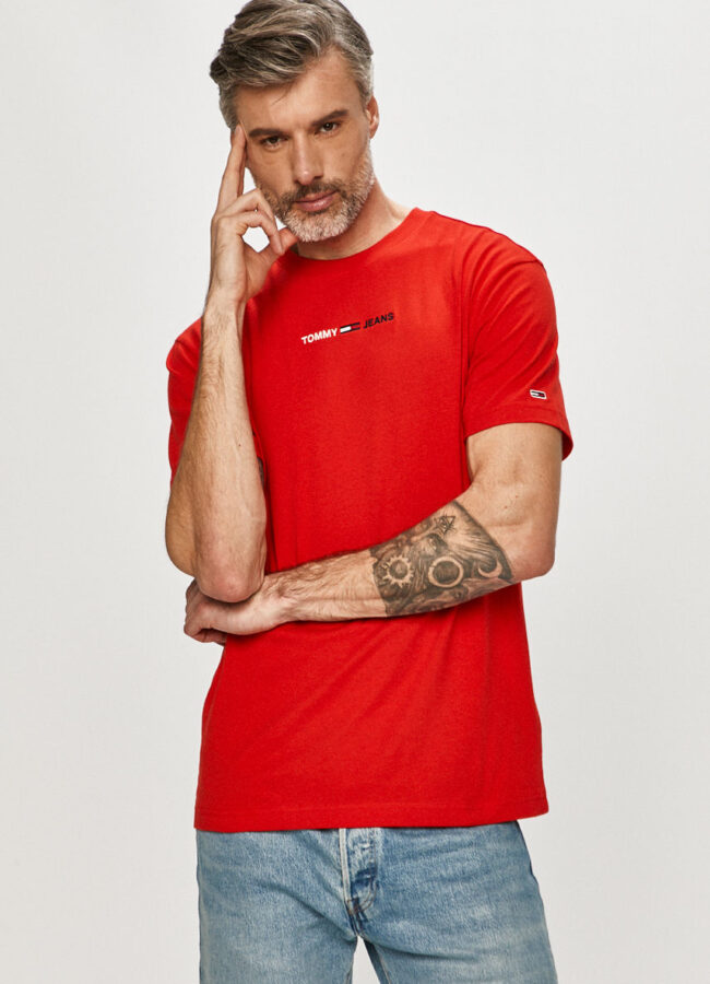 Tommy Jeans - T-shirt czerwony DM0DM10219.4891