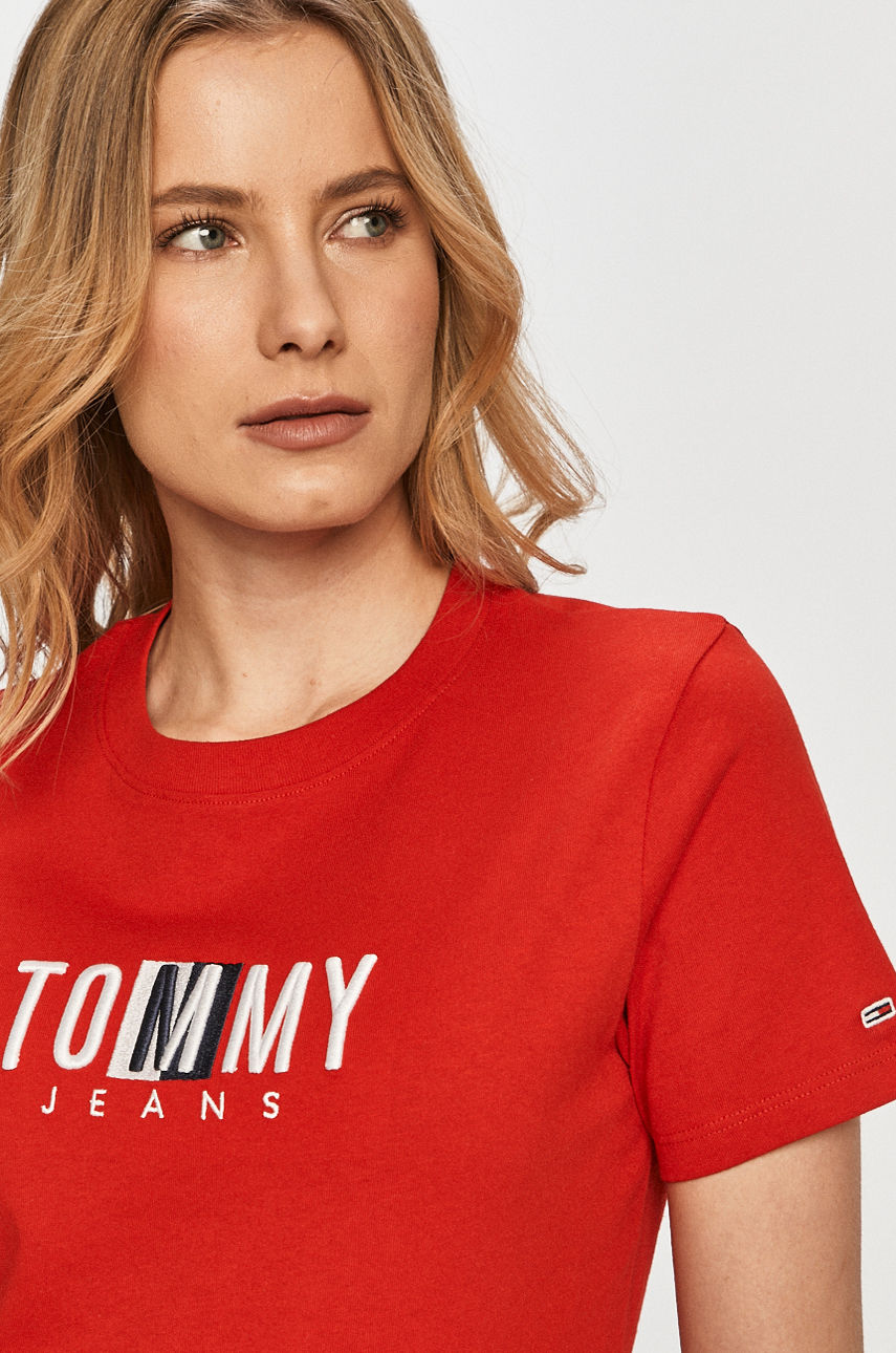 Tommy Jeans - T-shirt czerwony DW0DW09809.4891
