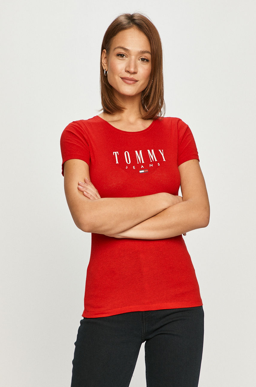 Tommy Jeans - T-shirt czerwony DW0DW09926.4891