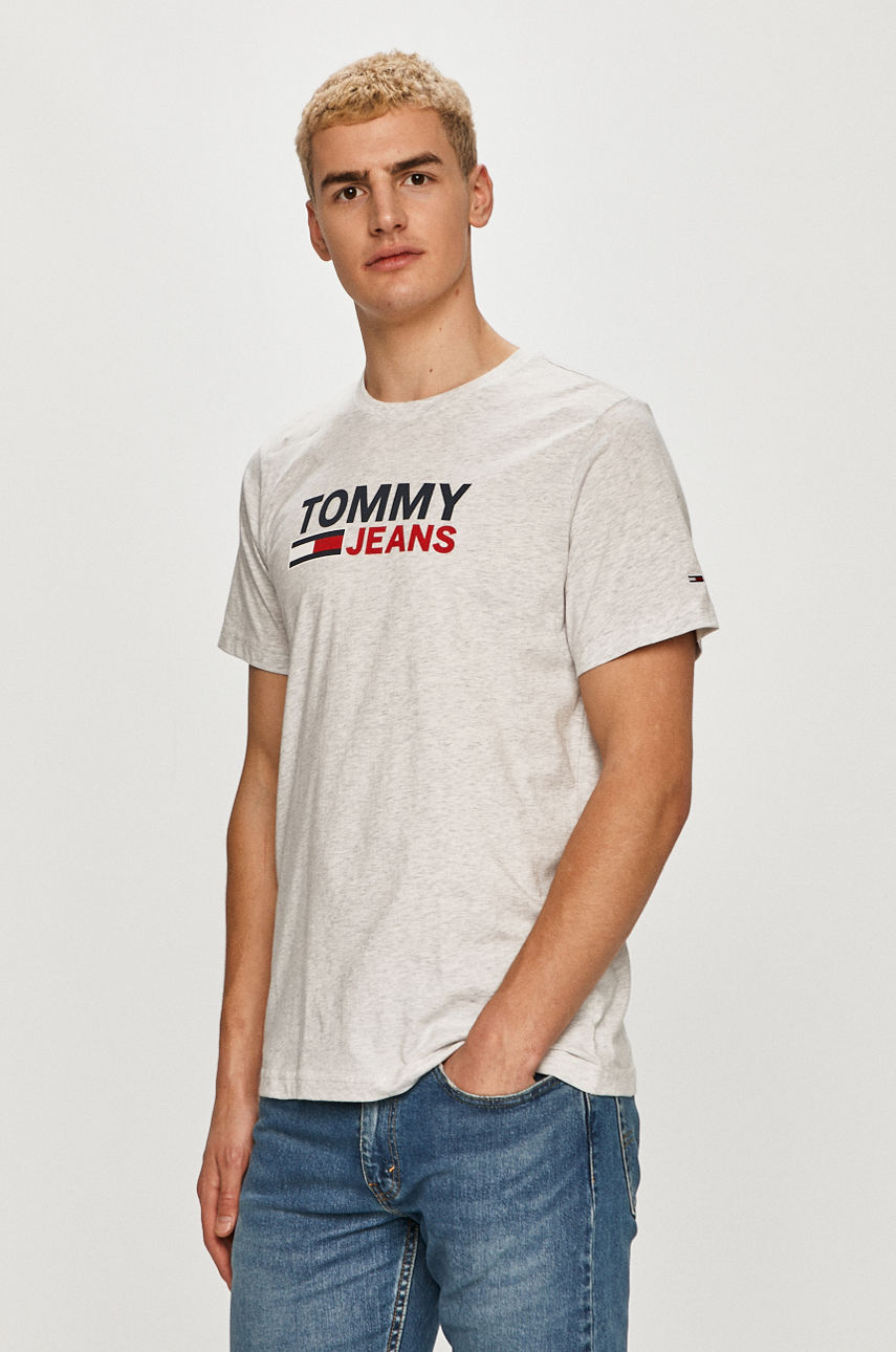 Tommy Jeans - T-shirt jasny szary DM0DM10214.4891