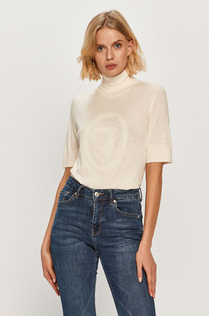 Trussardi Jeans - Sweter biały 56M00324.0F000538