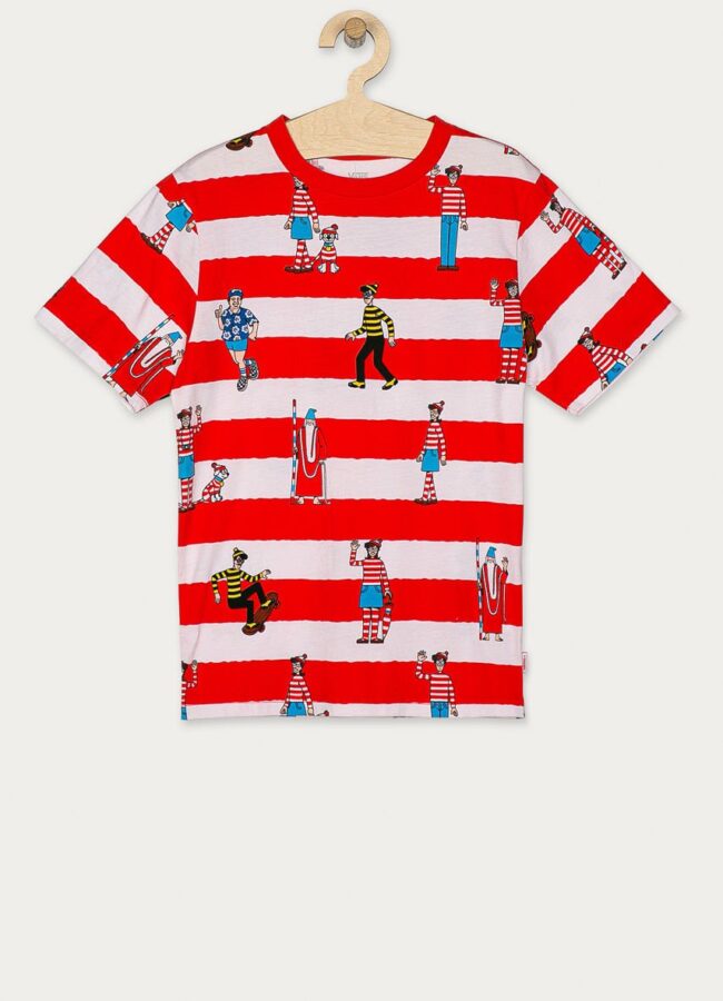 Vans - T-shirt dziecięcy X Where's Wally? 129-173 cm czerwony VN0A544IZ4Q1