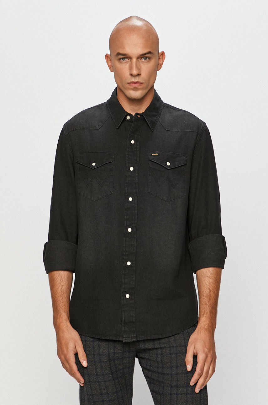 Wrangler - Koszula jeansowa czarny W5MS4O236