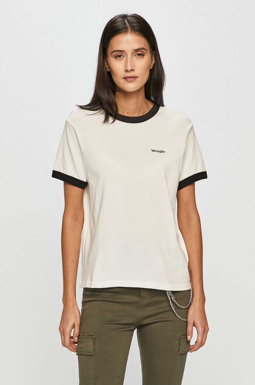 Wrangler - T-shirt biały W7S0DRXV6