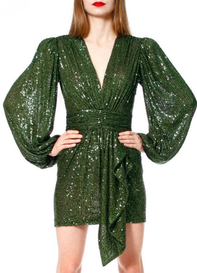 AGGI - Zielona sukienka z cekinami ANASTASIA GREEN