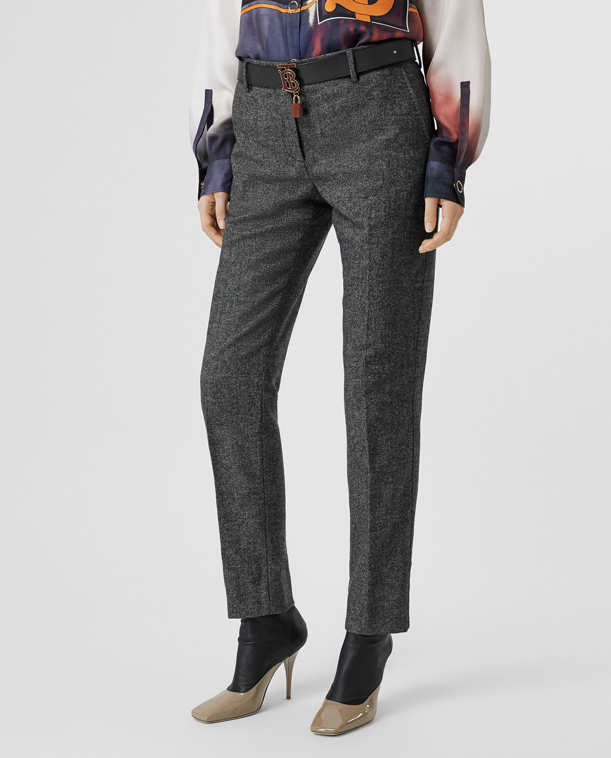 BURBERRY - Tweedowe spodnie z wełny W8014224