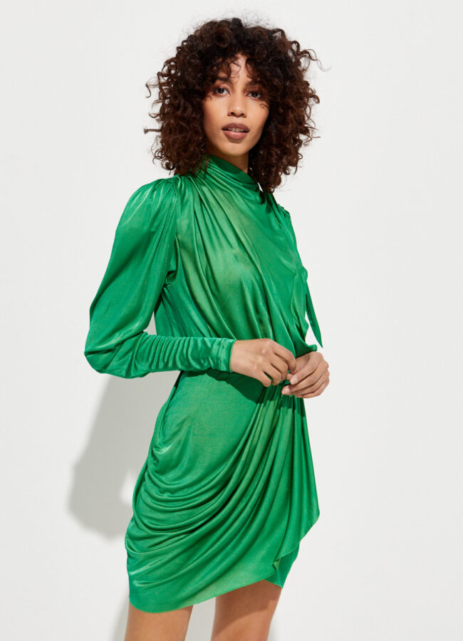 ISABEL MARANT - Zielona sukienka z drapowaniem Dibruna RO1933-21P025I