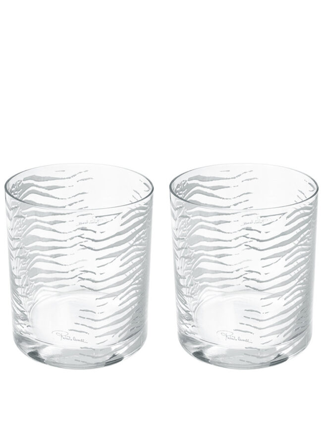ROBERTO CAVALLI - Zestaw sześciu szklanek Zebra Platin 4916