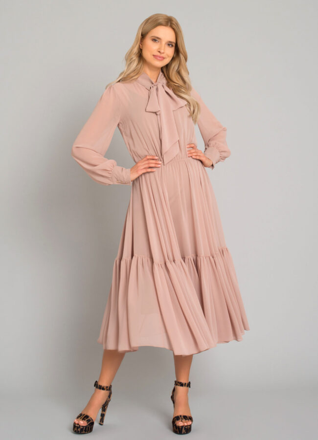 SELEZZA LONDON - Różowa sukienka midi M653