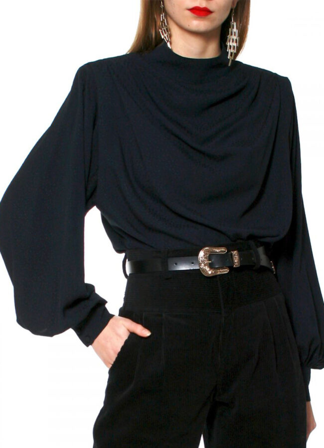 AGGI - Czarna bluzka z cupro Karen KAREN