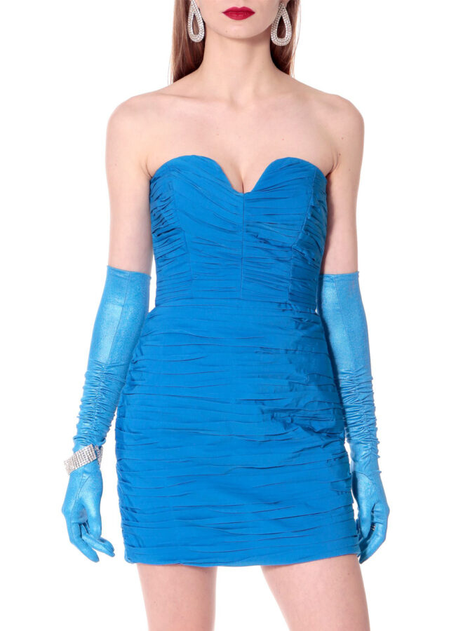 AGGI - Niebieska sukienka z marszczeniami Diva 1848DIVADRESS