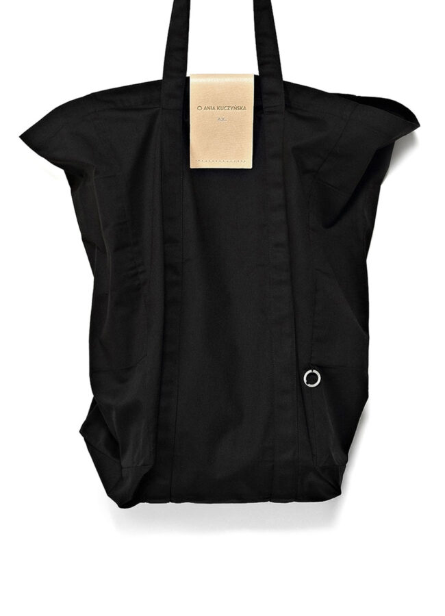 ANIA KUCZYŃSKA - Bawełniana torba Shanghai z beżową skórą juchtową SHANGHAICOUTURE