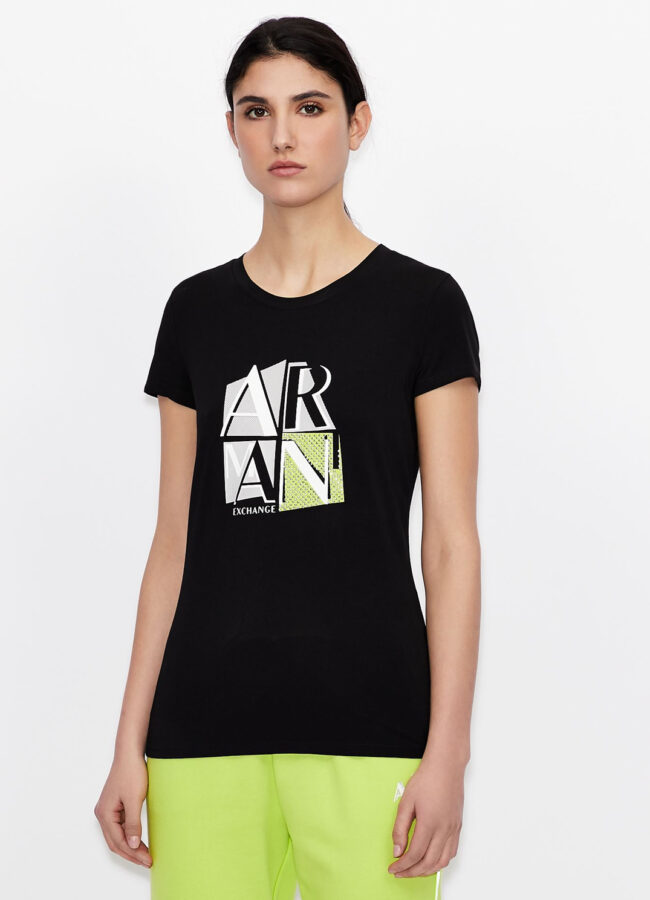 ARMANI EXCHANGE - Bawełniany T-shirt z nadrukiem 3KYTGH YJ7GZ