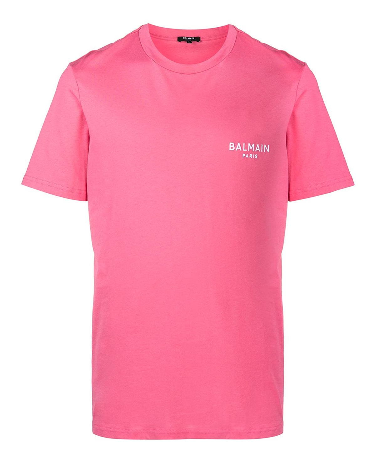 BALMAIN - Różowy t-shirt z logo BRM305210