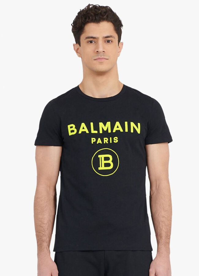 BALMAIN - T-shirt z neonowym logo VH0EF000B092