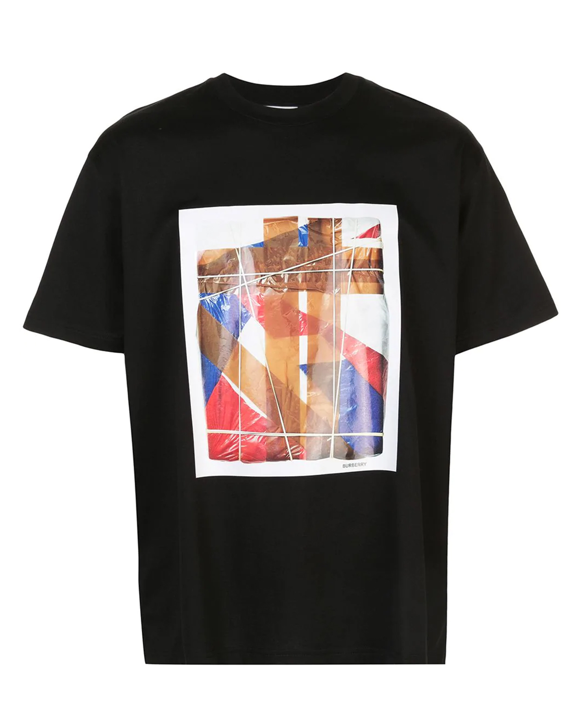 BURBERRY - Czarna koszulka z graficznym nadrukiem M8025704