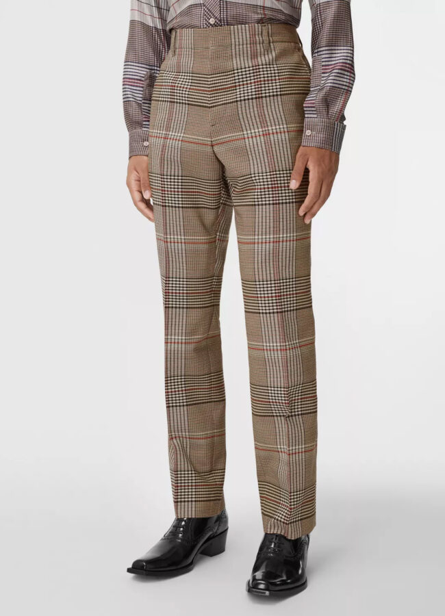 BURBERRY - Wełniane spodnie w kratkę M4565296