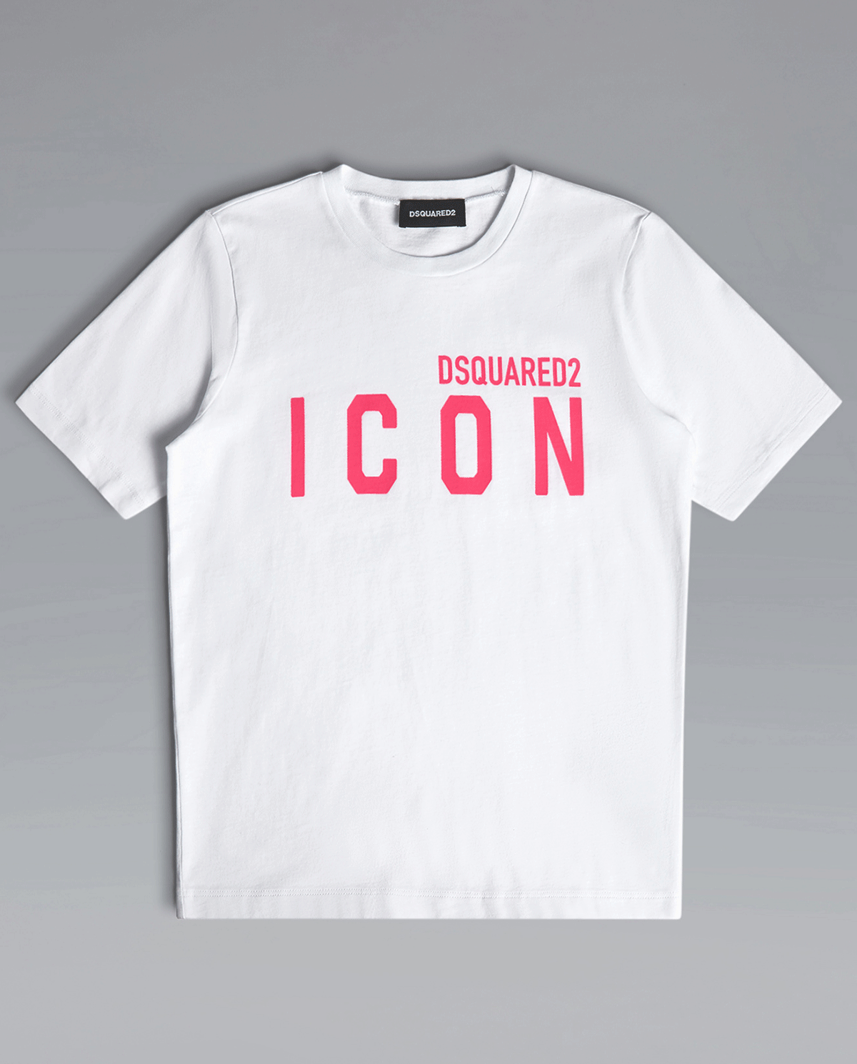 DSQUARED2 KIDS - Biały t-shirt z różowym logo Icon 4-14 lat DQ04HW D00MV