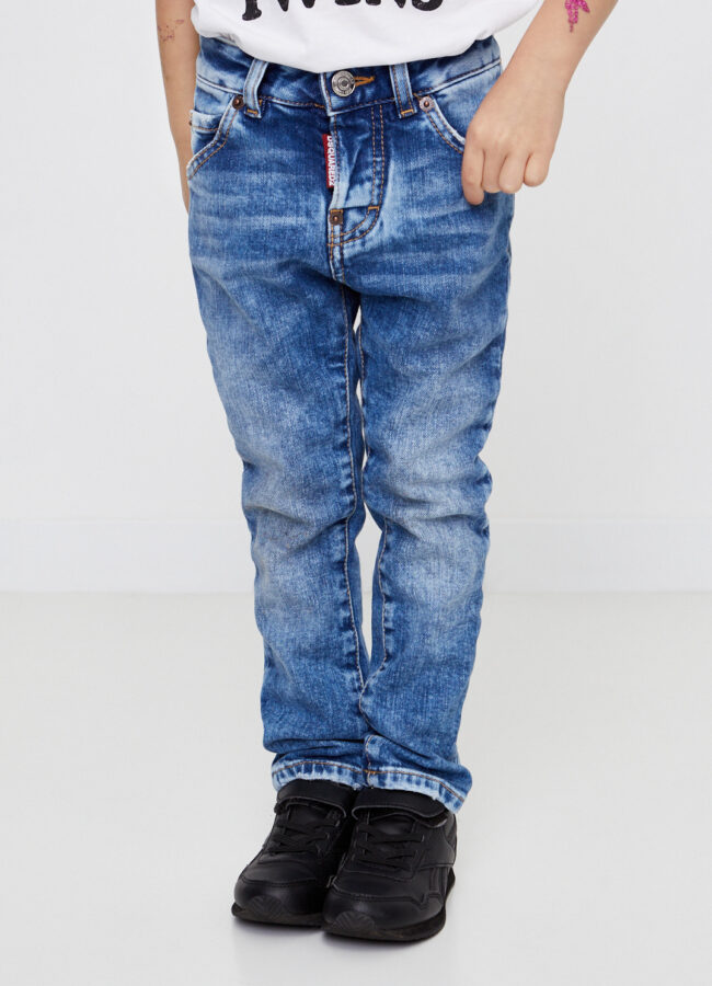 DSQUARED2 KIDS - Niebieskie jeansy z przetarciami 4-16 lat DQ01PX D00VT
