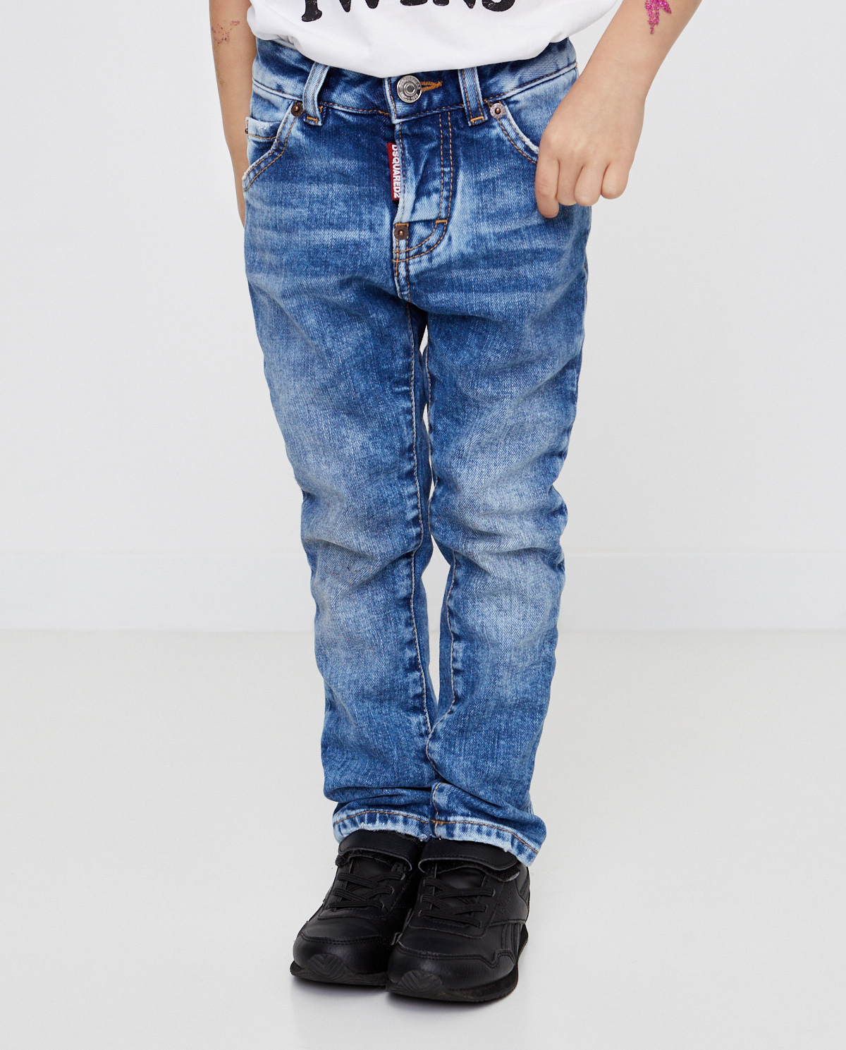 DSQUARED2 KIDS - Niebieskie jeansy z przetarciami 4-16 lat DQ01PX D00VT