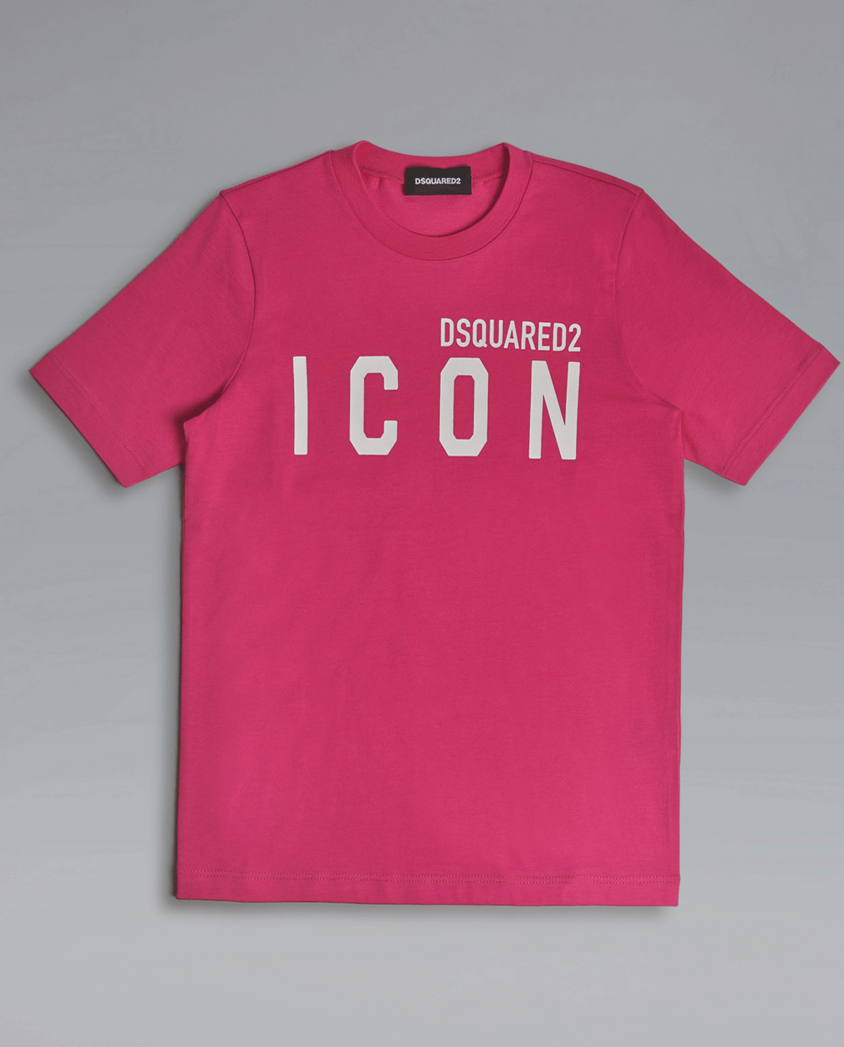 DSQUARED2 KIDS - Różowy t-shirt z białym logo Icon 4-16 lat DQ04HW D00MV