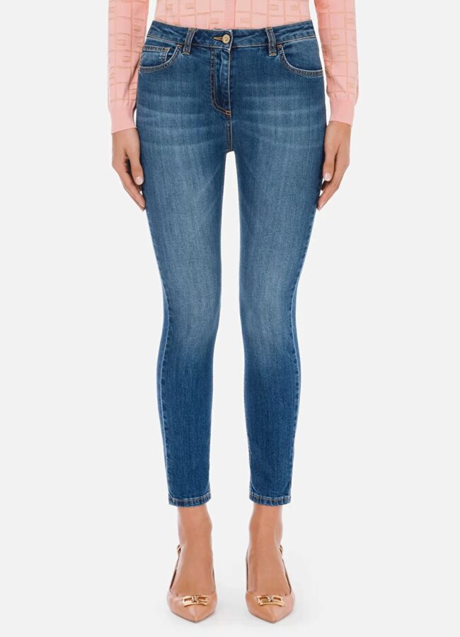 ELISABETTA FRANCHI - Niebieskie jeansy skinny PJ07S11E2