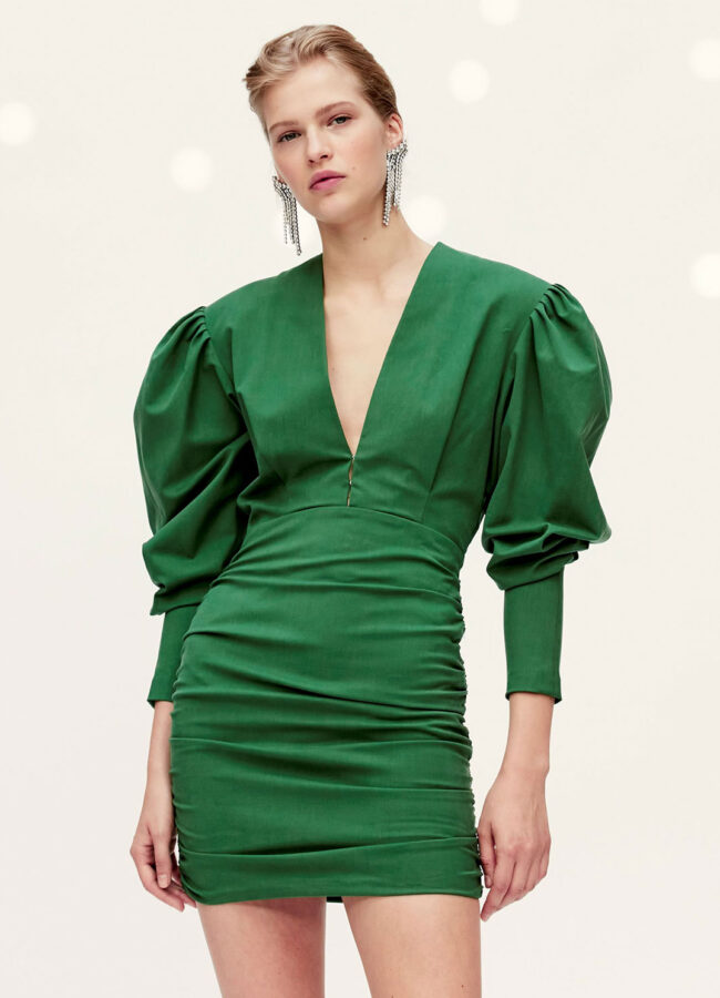 ISABEL MARANT - Zielona sukienka mini Stella RO1906-21P012I