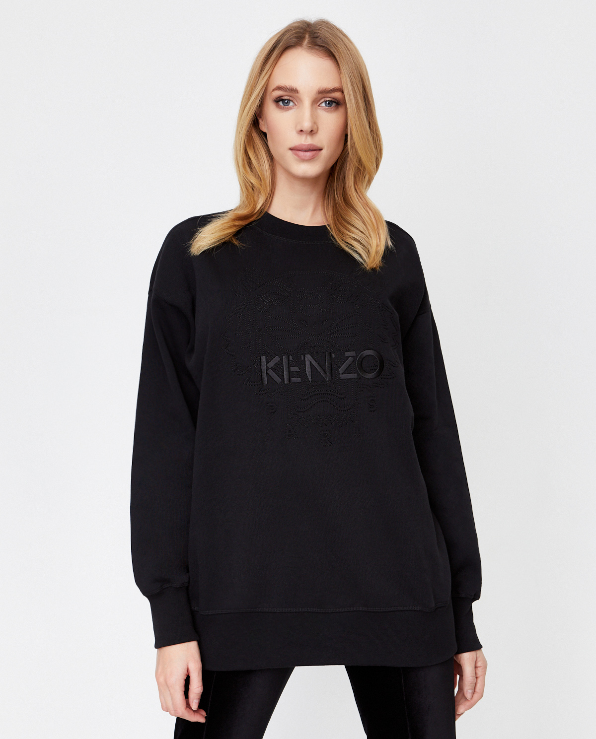 KENZO - Czarna bluza z bawełny Tiger PFA62SW9214XH