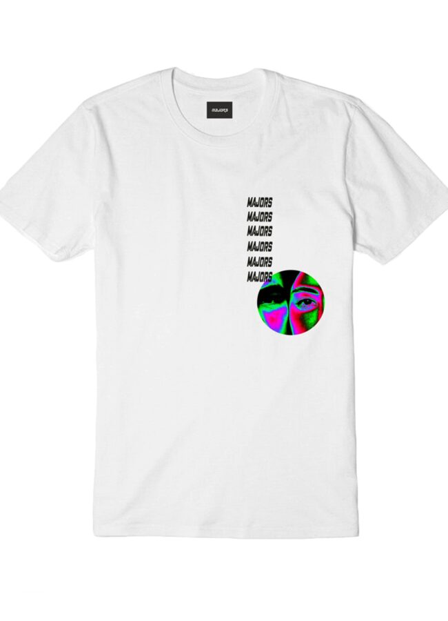 MAJORS - Biały t-shirt z kontrastowymi nadrukami SF2