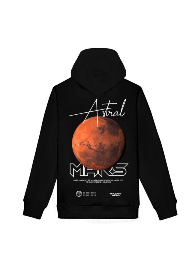 MAJORS - Czarna bluza z dużym nadrukiem Mars MARSHD