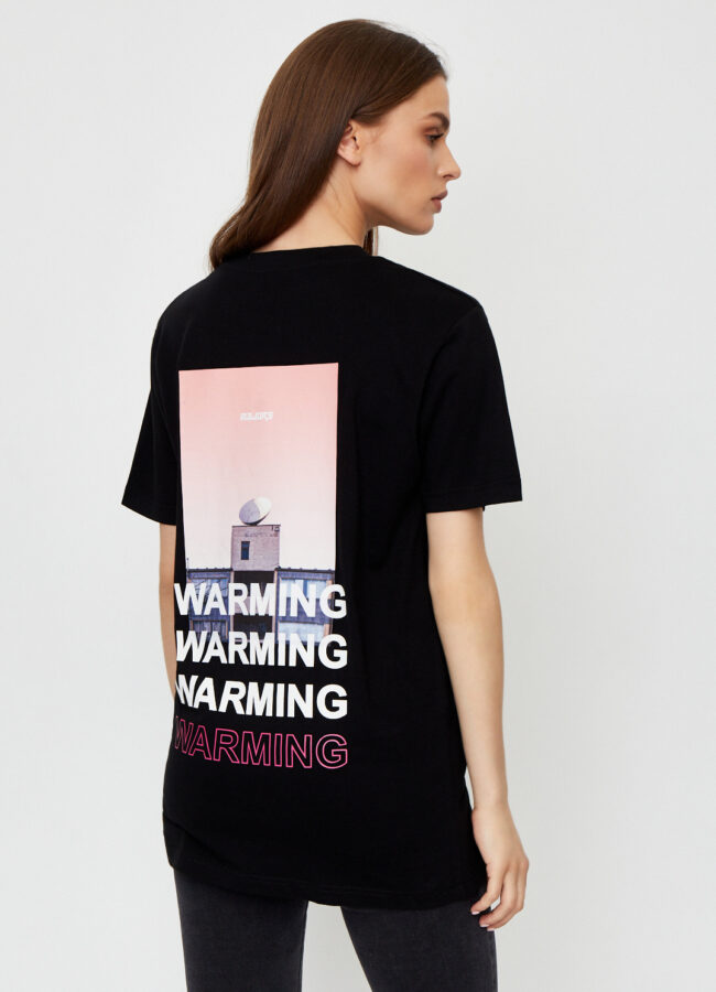 MAJORS - Czarny t-shirt z grafiką WARMING W1 TEE