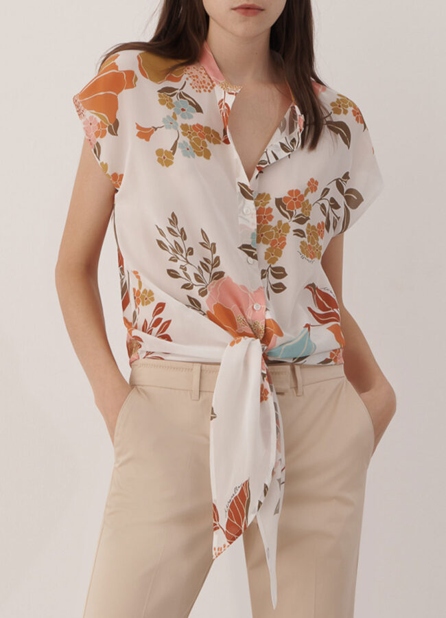 MARELLA - Jedwabna koszula w kwiatowy wzór Manioca MANIOCA3111111202001