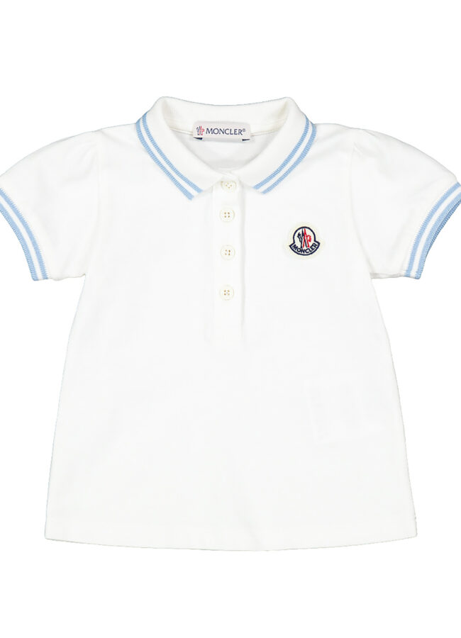 MONCLER KIDS - Biała koszulka polo 0-3 lat F1-951-8A700-10-8496F