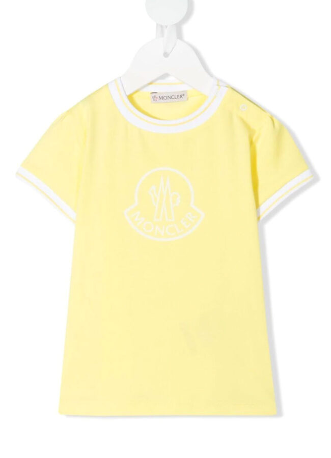 MONCLER KIDS - Żółta koszulka z logo 0-2 lat G1-951-8C735-10-8790N