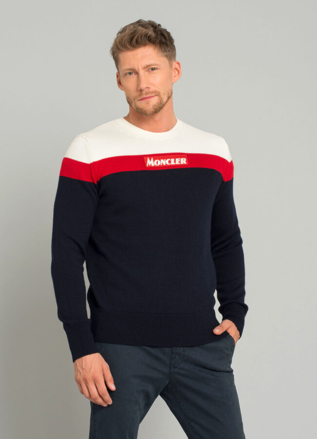 MONCLER - Wełniany sweter z logo E2-091-90421-00-A9090