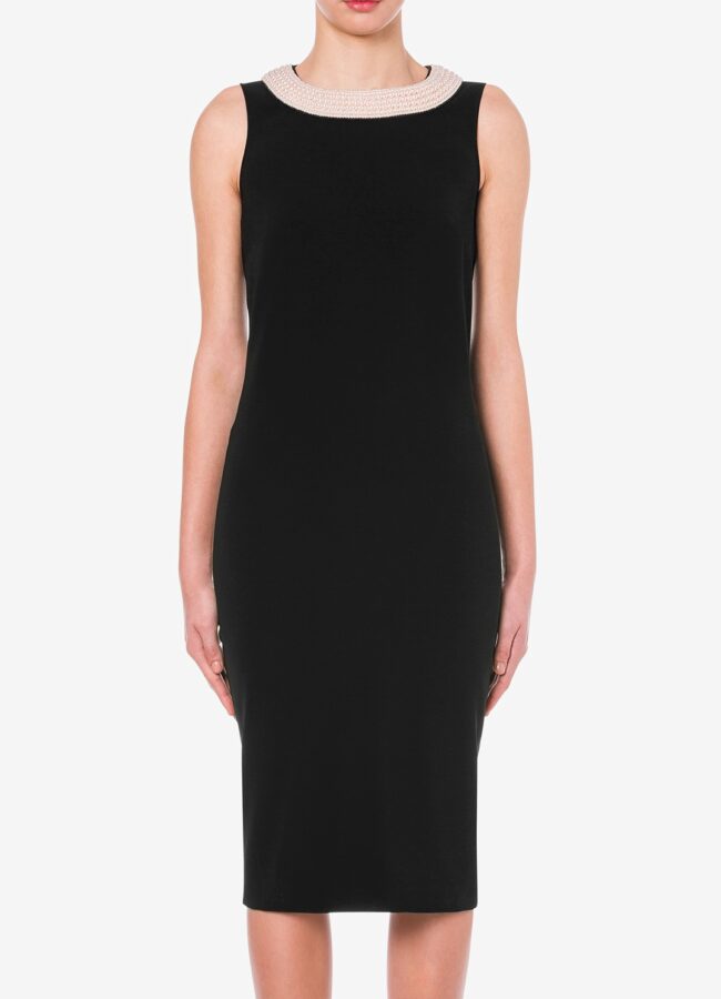 MOSCHINO - Czarna sukienka z aplikacją RA04276124555