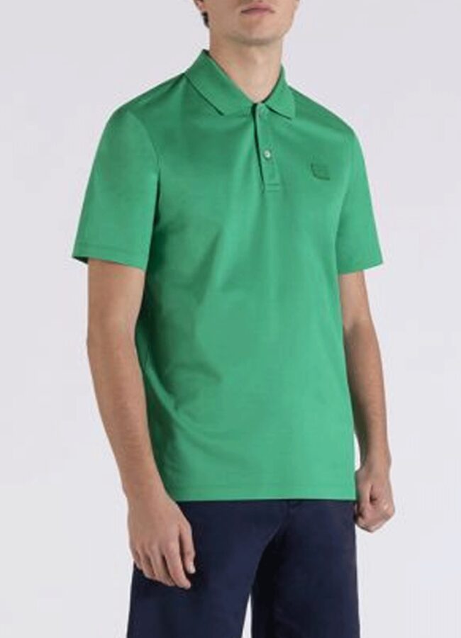 PAUL & SHARK - Zielona koszulka polo z bawełny 21411297