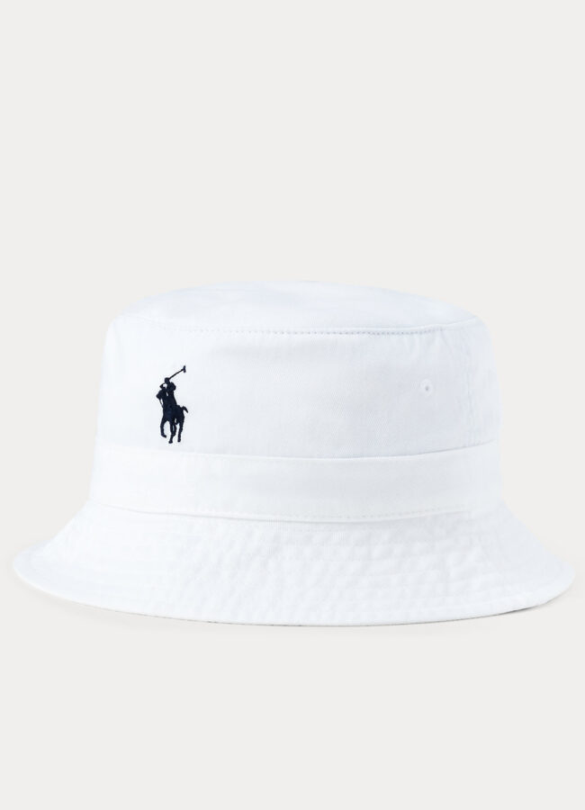 RALPH LAUREN - Biały kapelusz Bucket 710798567001