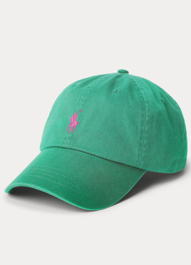 RALPH LAUREN - Zielona czapka z daszkiem Chino 710811338003
