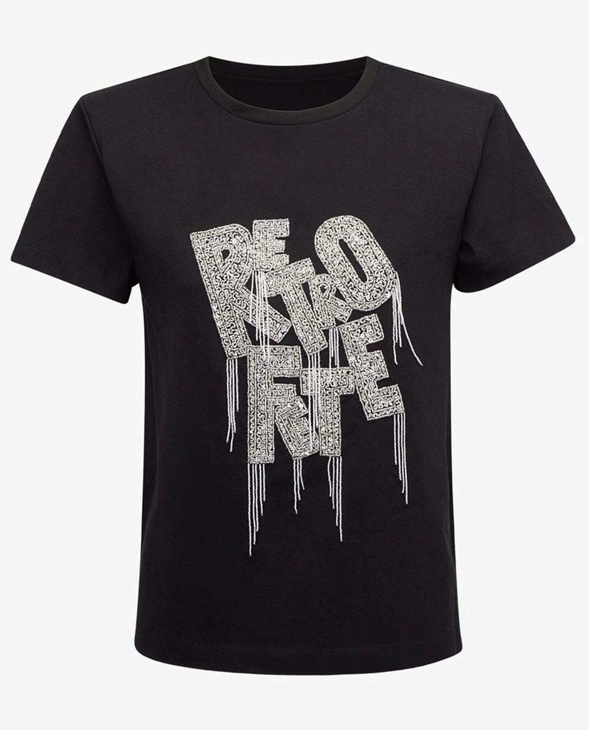 RETROFETE - Czarny t-shirt z logo SS21-3535