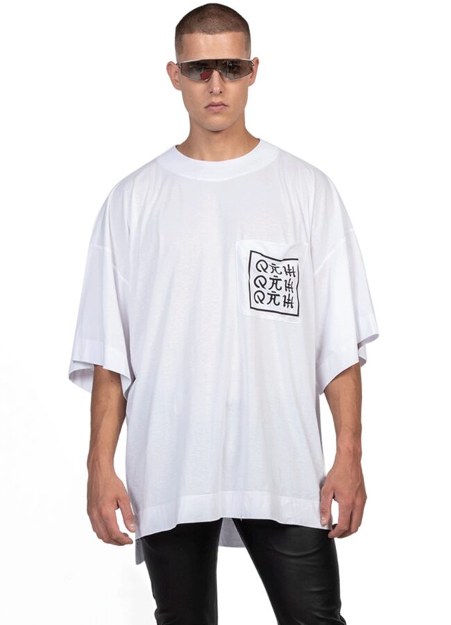 ROBERT KUPISZ - Biały t-shirt ORIENT KAMON POCKET TSH-ORI-006